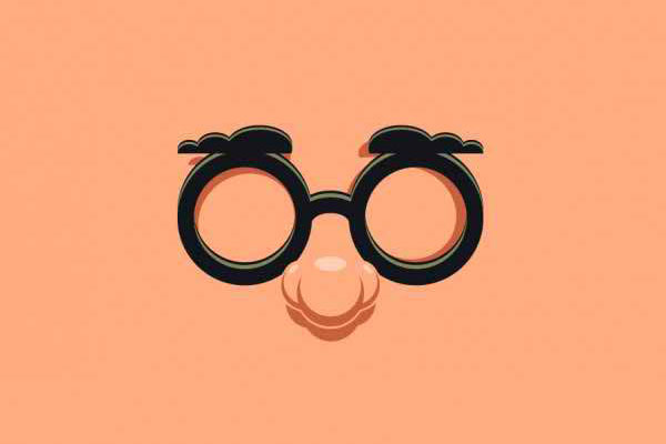 image de lunettes rondes noires et gros nez